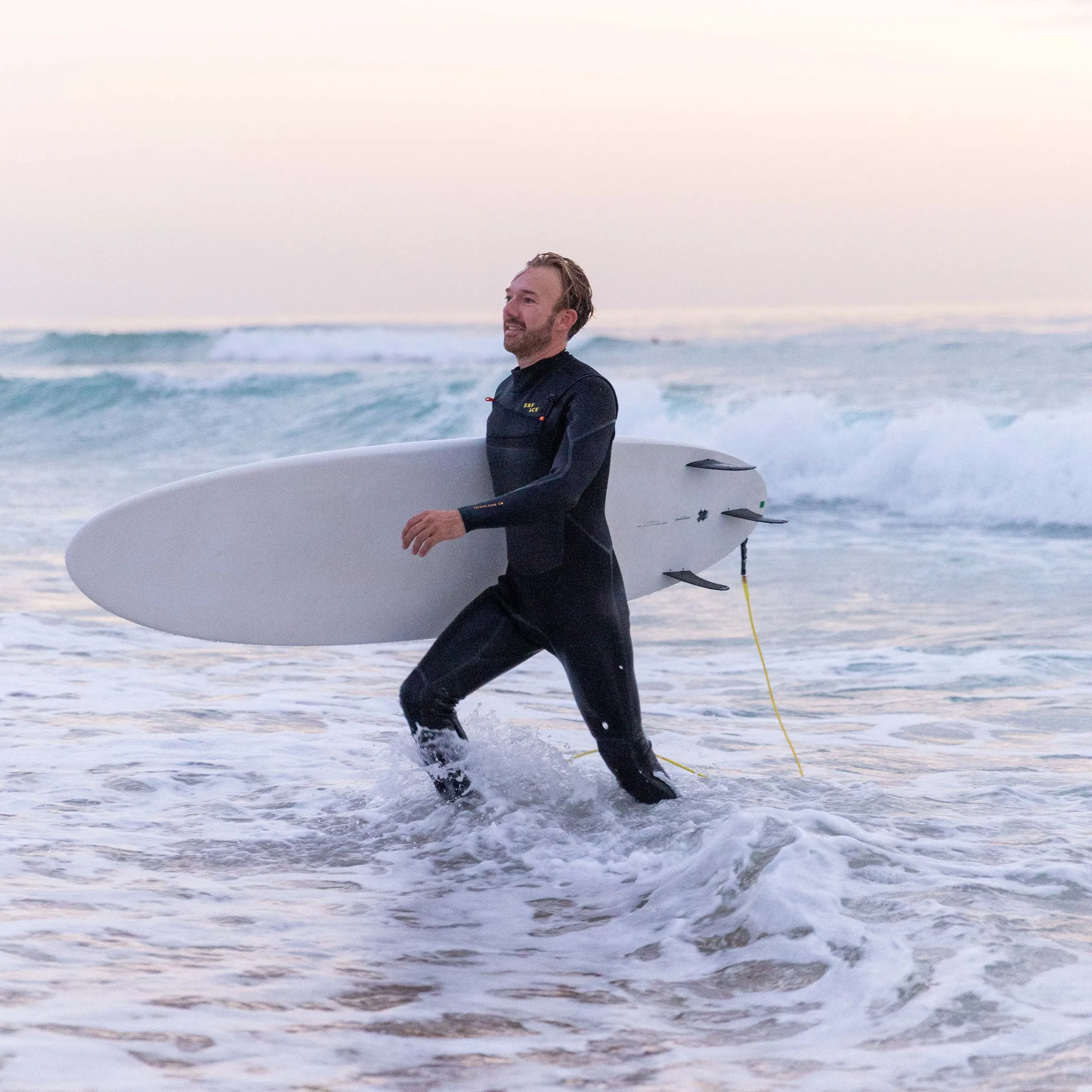 Arthur coming out of the surf